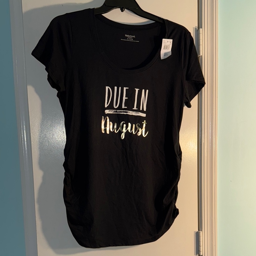 Motherhood Maternity Black Graphic Tee
